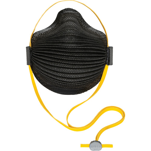 AirWave M Series Black Disposable Masks with SmartStrap&reg; & Full Foam Flange, N95, NIOSH Certified, Medium/Large Fastek