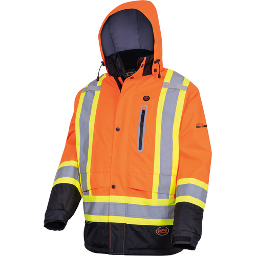 5407 Waterproof Insulated Heated Safety Jacket, Men's, Small, High-Visibility Orange Fastek