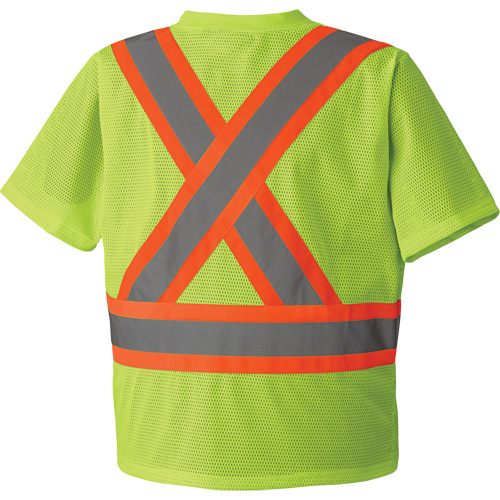 5993P T-shirt de s&eacute;curit&eacute; en maille, Polyester, Petit, Jaune lime haute visibilit&eacute; Fastek