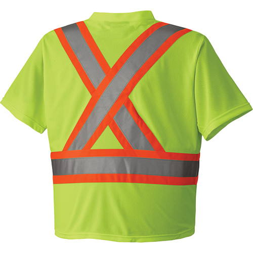 6989 Traffic Micro Mesh T-Shirt, X-Small, High Visibility Lime-Yellow Fastek