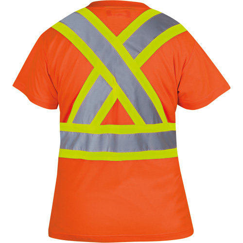 6948 T-shirt de s&eacute;curit&eacute; en il-de-perdrix pour femme, Polyester, T-petit, Orange haute visibilit&eacute; Fastek