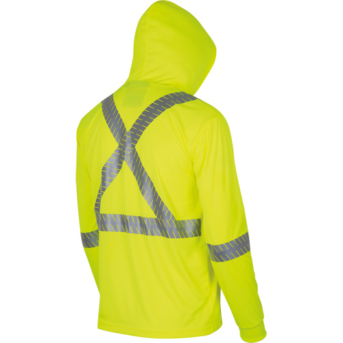 6965 Bird's-Eye Safety Hoodie, Small, High Visibility Lime-Yellow Fastek