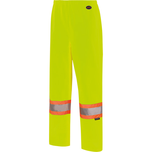 5629W Pantalon &agrave; bavette imperm&eacute;able pour femmes, Polyester/Polyur&eacute;thane, T-petit, Jaune lime haute visibilit&eacute; Fastek
