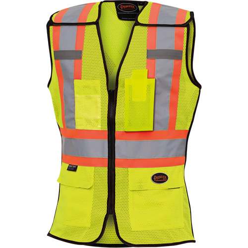 489 Women's High-Visibility Safety Tear-Away Vest, High Visibility Lime-Yellow, X-Small, Polyester Fastek
