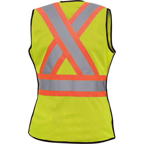 489 Women's High-Visibility Safety Tear-Away Vest, High Visibility Lime-Yellow, X-Small, Polyester Fastek