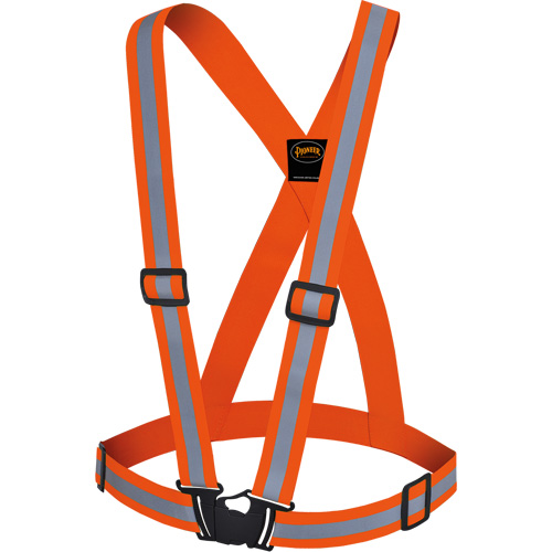 5496 High-Visibility Safety Sash, High Visibility Orange, Silver Reflective Colour, One Size Fastek