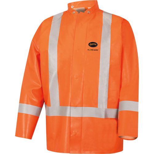 5990J Manteau de s&eacute;curit&eacute; imperm&eacute;able tr&egrave;s robuste ignifuge et r&eacute;sistant aux arcs &eacute;lectriques, Petit, Orange haute visibilit&eacute;, 11 cal/cm² Fastek