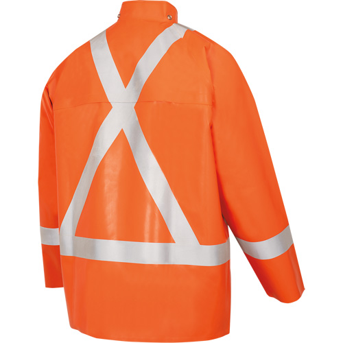 5990J Manteau de s&eacute;curit&eacute; imperm&eacute;able tr&egrave;s robuste ignifuge et r&eacute;sistant aux arcs &eacute;lectriques, Petit, Orange haute visibilit&eacute;, 11 cal/cm² Fastek