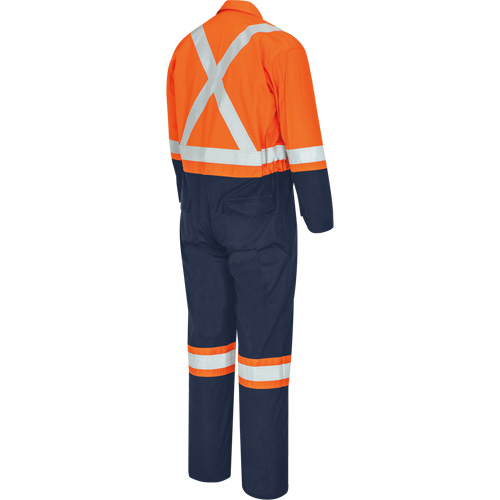 7702BBT FR-Tech&reg; 2-Tone Safety Coverall, Size 40 (Tall), Navy Blue/Orange, 10 cal/cm² Fastek