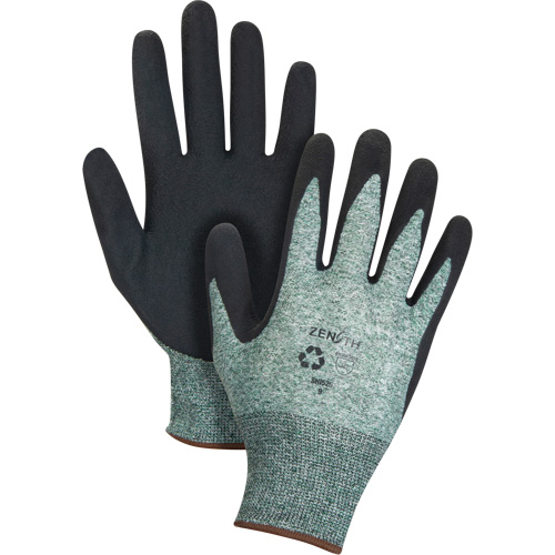 Eco-Friendly Crinkle Grip Coated Gloves, 7, Foam Latex Coating, 15 Gauge, Nylon/RPET Shell Fastek
