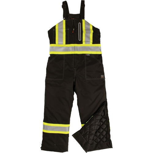 Ripstop Insulated Safety Bib Overall, Polyester, X-Small, Black Fastek