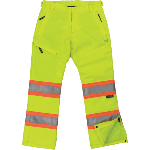 Womens Insulated Flex Safety Pant, Polyester, X-Small, High Visibility Lime-Yellow Fastek