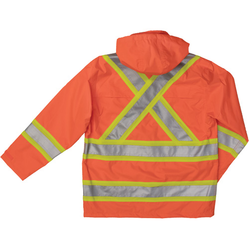 Manteau de s&eacute;curit&eacute; imperm&eacute;able en tissu ind&eacute;chirable Ripstop, Polyester, Petit, Orange haute visibilit&eacute; Fastek