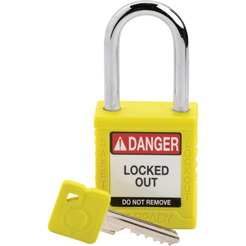 Velocity Lockout Padlock, Yellow, Keyed Different, Nylon, 1-1/2" Width Fastek