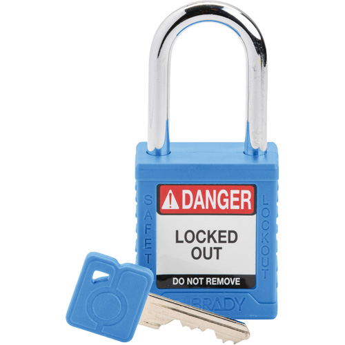 Velocity Lockout Padlock, Blue, Keyed Different, Nylon, 1-1/2" Width Fastek
