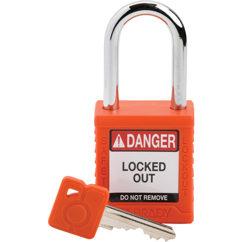 Velocity Lockout Padlock, Orange, Keyed Different, Nylon, 1-1/2" Width Fastek
