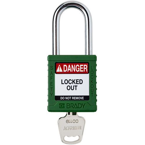 Velocity Lockout Padlock, Green, Keyed Different, Nylon, 1-1/2" Width Fastek