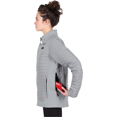 M12 Heated Axis Jacket with Battery, Women's, Small, Grey Fastek