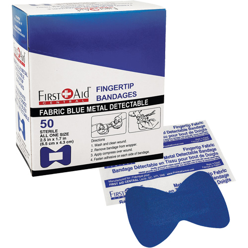 Bandages, Fingertip, Fabric Metal Detectable, Non-Sterile Fastek