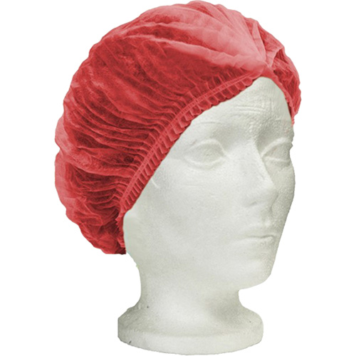 Bonnet bouffant pliss&eacute; RONCO Care, Polypropyl&egrave;ne, 24", Rouge Fastek