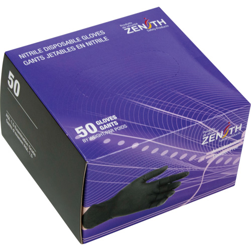 Emballages de gants jetables pour machine distributrice, Petit, Nitrile, 5 mils, Sans poudre, Noir, Classe 2 Fastek