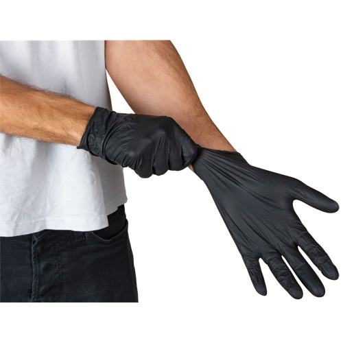 Emballages de gants jetables pour machine distributrice, Petit, Nitrile, 5 mils, Sans poudre, Noir, Classe 2 Fastek