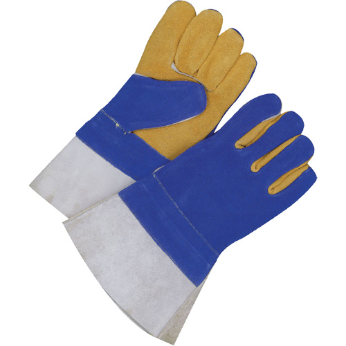 Gants pour soudeur doubl&eacute;s avec poignet de 5", Cuir de vache refendu, Taille 2T-Grand Fastek