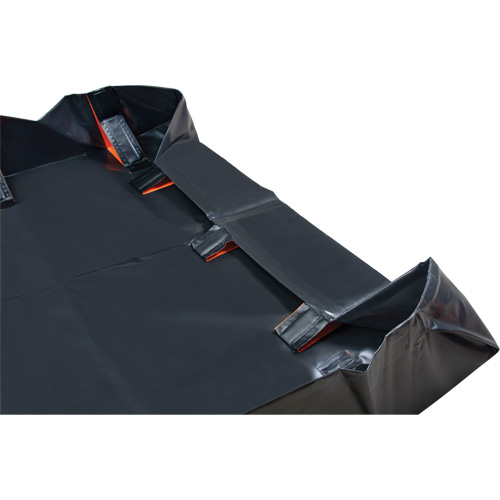 Berme d&eacute;ployable &agrave; mur IBX, Capacit&eacute; 4488 gal. US, 12' la x 50' lo x 12" h, Support &agrave; encliqueter Fastek