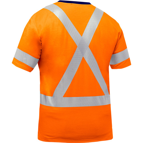 Bisley&reg; X-Back Short Sleeve Shirt, Poly-Cotton, Small, High Visibility Orange Fastek