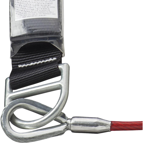 SA-5500-4 Shock Absorbing Lanyard, 4', Snap Hook Center, Snap Hook Leg Ends, Galvanized Steel Fastek