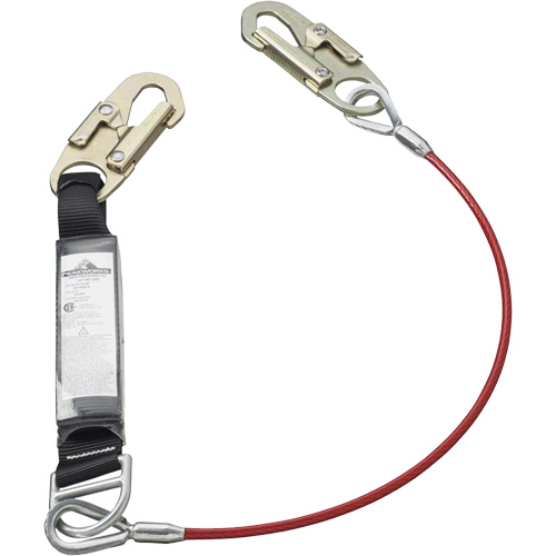 SA-5500-6 Shock Absorbing Lanyard, 6', Snap Hook Center, Snap Hook Leg Ends, Galvanized Steel Fastek