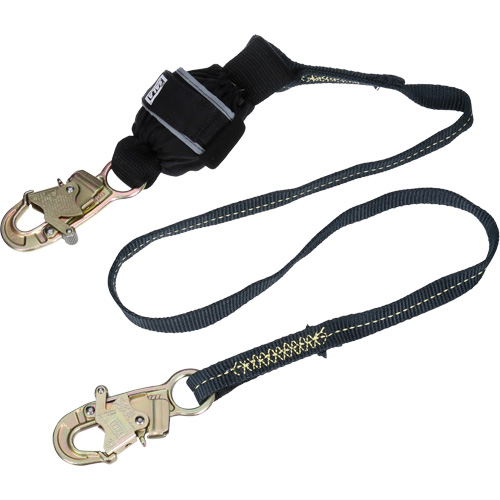 Arc Flash Web Shock-Absorbing Lanyard, 6', Snap Hook Center, Snap Hook Leg Ends, Kevlar&reg; Fastek