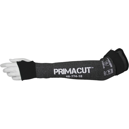 PrimaCut 68-774 Cut-Resistant Sleeve, HPPE, 18", ASTM ANSI Level A7/EN 388 Level F, Grey Fastek
