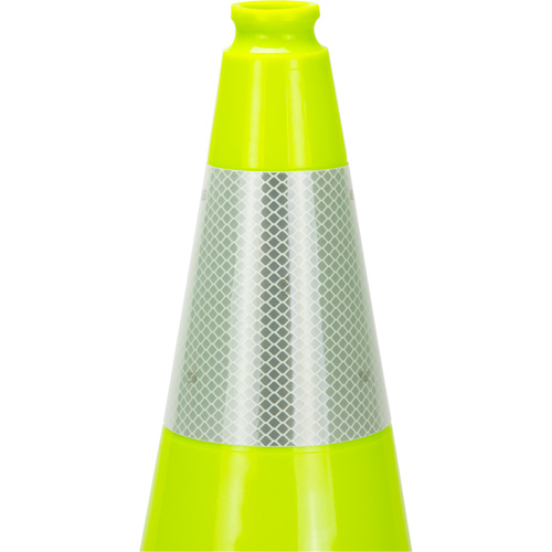 Premium Traffic Cone, 18", Lime Green, 6" Reflective Collar(s) Fastek
