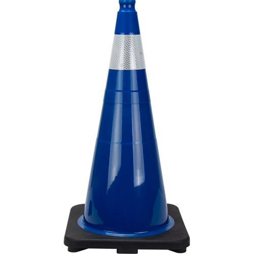 Premium Traffic Cone, 28", Blue, 4" Reflective Collar(s) Fastek