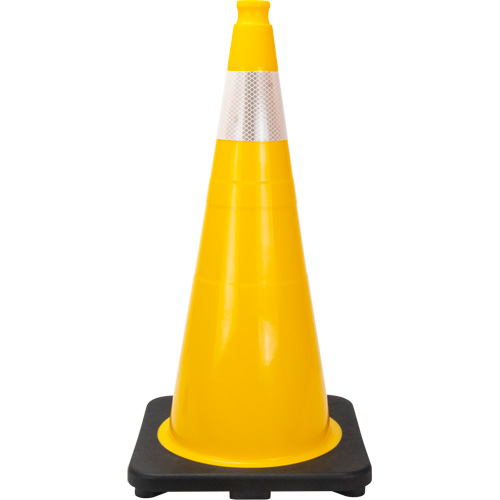 Premium Traffic Cone, 28", Yellow, 4" Reflective Collar(s) Fastek