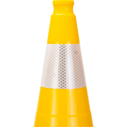 Premium Traffic Cone, 28", Yellow, 4" Reflective Collar(s) Fastek