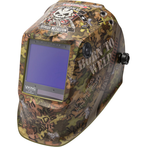 Masque de soudage VIKING 3350 Born To Weld, 3,74" lo x 3,34" la Champ de vision, Teinte 5 - 13 Fastek