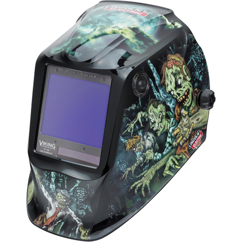 VIKING 3350 Zombie Welding Helmet, 3.74" L x 3.34" W View Area, 5 - 13 Shade Range Fastek