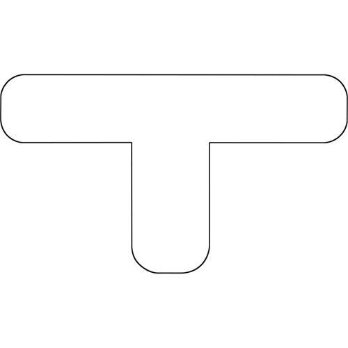 Durastripe X-TREME DuraT arrondi, T, 7" lo x 4" la, Blanc, Vinyle Fastek