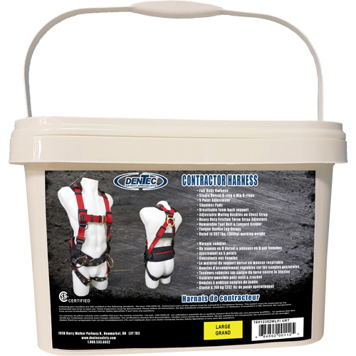 Contractor Safety Harness in Pail, CSA Certified, Class AP, Large, 352 lbs. Cap. Fastek