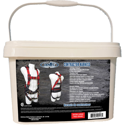 Contractor Safety Harness in Pail, CSA Certified, Class AP, X-Large, 352 lbs. Cap. Fastek