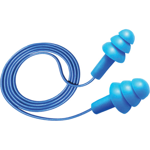 Hush 50-25 Reusable Metal Detectable Earplugs, Corded, One-Size, Bulk - Box, 25 NRR dB Fastek
