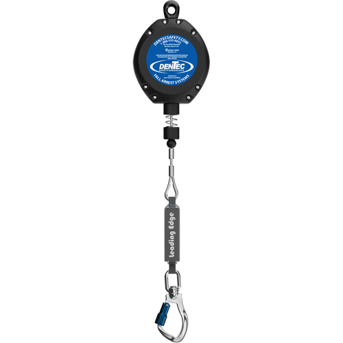 Self-Retracting Lifeline, 30', Galvanized Steel, Swivel Fastek