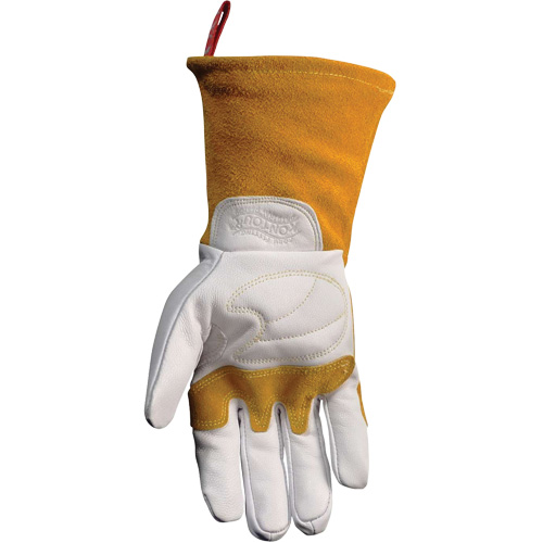 Caiman&reg; Premium TIG/MIG Welder's Gloves with FR Insulated Split Cowhide Back, Grain Goatskin, Size Large Fastek
