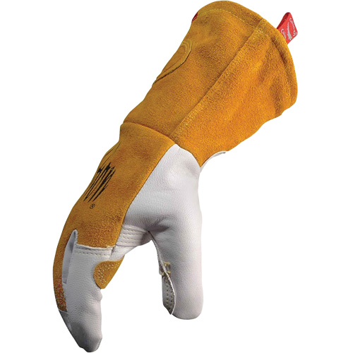 Caiman&reg; Premium TIG/MIG Welder's Gloves with FR Insulated Split Cowhide Back, Grain Goatskin, Size Large Fastek