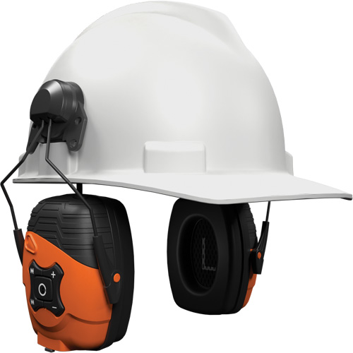 Safety Orange Link 2.0 Bluetooth Earmuffs, Cap Mount Style, 21 dB Fastek