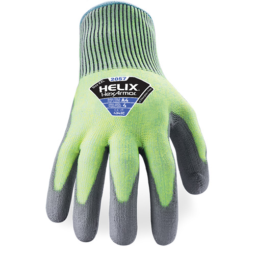 Gants r&eacute;sistant &agrave; la coupe & l'abrasion Helix 2057, Taille 6/T-petit, Calibre 13, Rev&ecirc;tement Polyur&eacute;thane, Enveloppe en PEHP, ASTM ANSI niveau A4/EN 388 niveau C Fastek