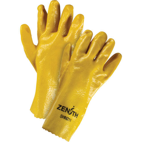 Gants &agrave; fini rugueux et r&eacute;sistants aux produits chimiques, Taille 9, 12" lo, PVC, Doublure en Interlock, 47-mil Fastek