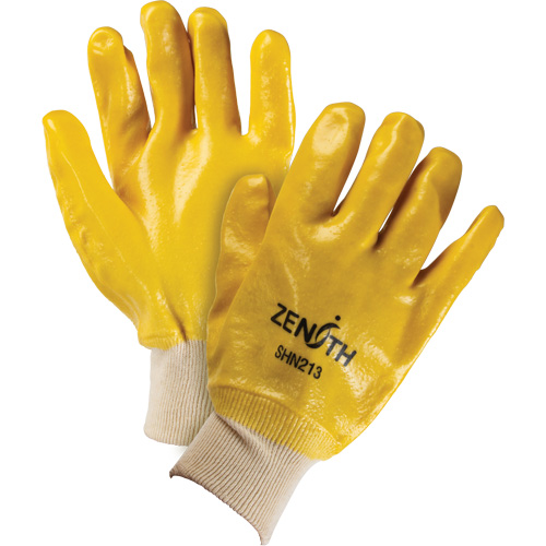 Rough-Finish Chemical-Resistant Gloves, Size 9, 10" L, PVC, Interlock Inner Lining, 47-mil Fastek